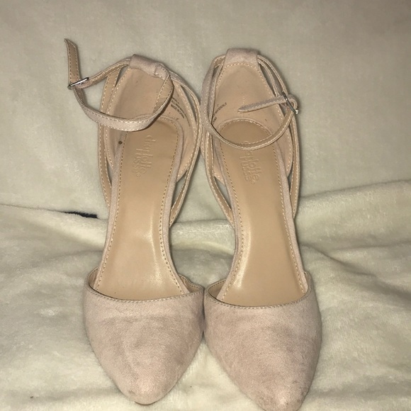 Charlotte Russe Shoes - Nude suede heels